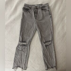 Gray Distressed Women's Jeans